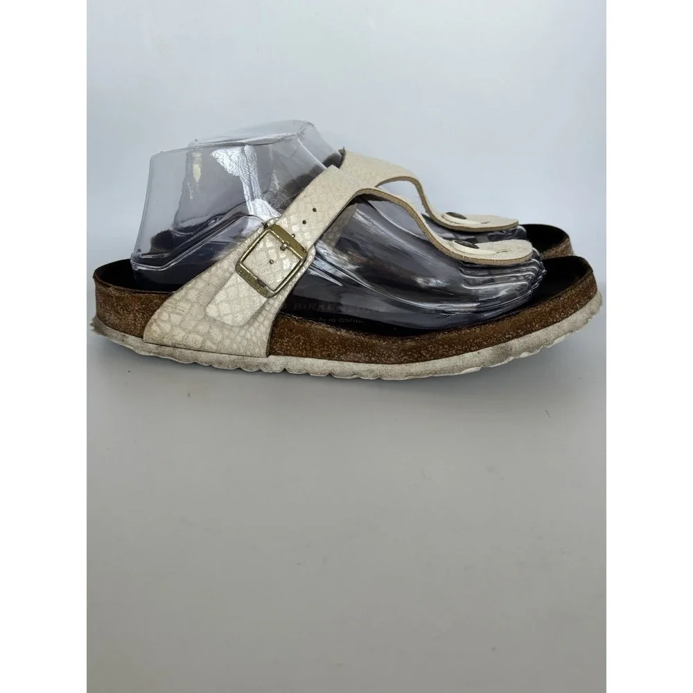 Birkenstock Gizeh Women Slip On Sandals‎ Snake Skin Metallic Size 40/9-9.5 US